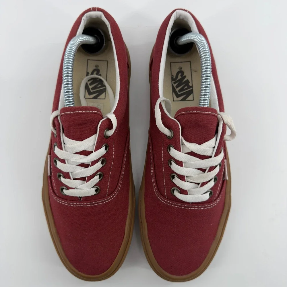 Vans Era 59 Burgundy Canvas Gum Sole Sneakers Mens 9 Low Top Shoes